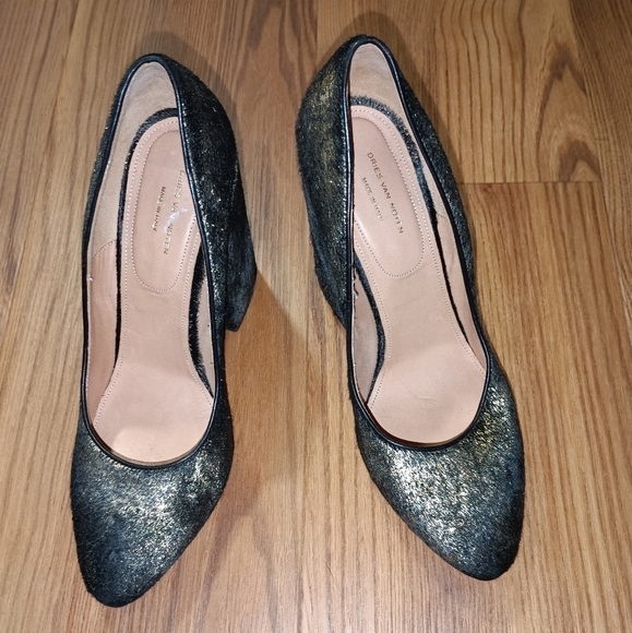 Dries Van Noten Pony Style Calfskin Black Heel Pumps - Picture 12 of 15